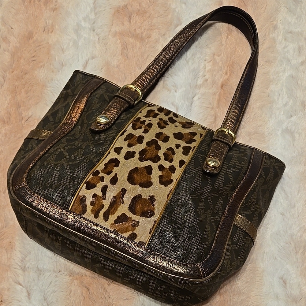 Michael Kors Brown and Gold Shoulder Bag